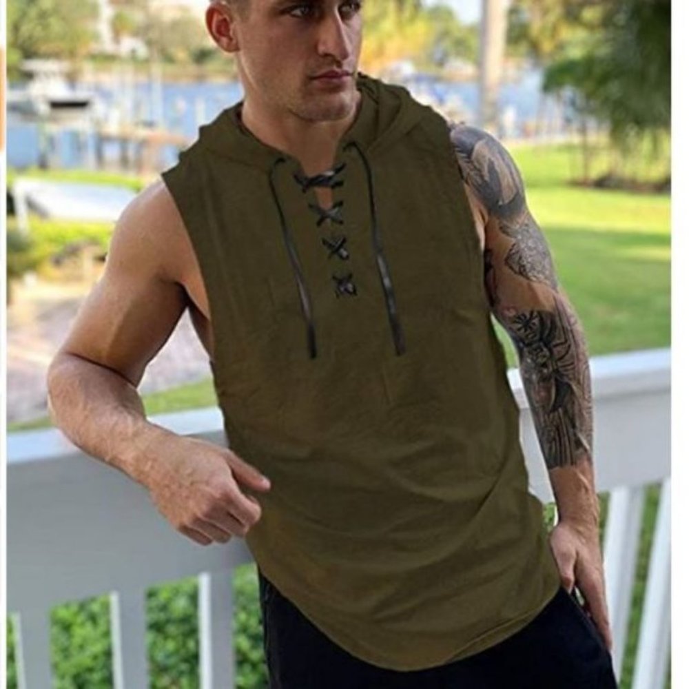 Tank Top Sleeveless Gym Hoodie Workout Hoodie